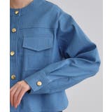 ライトデニムノーカラージャケット | grove | 詳細画像18 