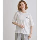 五分袖ロゴプリントTシャツ | grove | 詳細画像2 