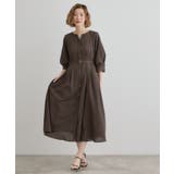 麻調メッシュラグランスリーブワンピース | grove | 詳細画像3 