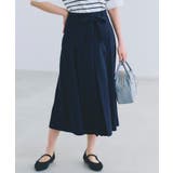 ネイビー(094) | サッシュベルトスカートライクパンツ | grove