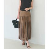 モカブラウン(042) | 夏の華やぎティアードニットシアースカート | grove