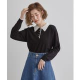 ブラック(519) | 配色ポロニットプルオーバー | grove