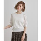 ほんのり透ける抜け感がポイント!袖刺繍5分袖プルオーバー | grove | 詳細画像1