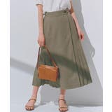 カーキ(027) | 【大人のニュアンス】リネン混サイドタックスカート | grove