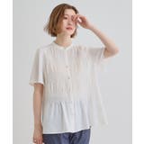 オフホワイト(003) | 大人の抜け感シアースラブシャーリングブラウス | grove