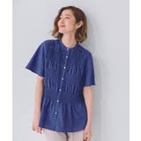 ブルー(093) | 大人の抜け感シアースラブシャーリングブラウス | grove