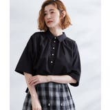 ブラック(019) | 【サスティナブル原料】衿付きドルマンタックシャツ | grove