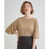 サンド(052) | 【嬉しい機能付き】やわらかドライタッチシアーフレアスリーブニット | grove