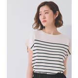 ボーダー(303) | 【嬉しい機能付き】やわらかドライタッチフレンチスリーブニット | grove