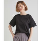 ブラック(019) | 【洗える/二の腕カバー】上品なレースで叶える、きちんと見えの夏Tシャツ | grove