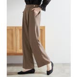 ブラウン(044) | 【洗える/美脚ラインキープ】ワイドパンツ | grove