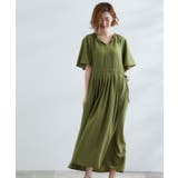 グリーン(023) | 【晴れの日も雨の日も】撥水エアリーフレアスリーブワンピース | grove