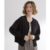 ブラック(019) | 軽やかに秋先取り ブルゾン感覚で着られるカーディガン | grove