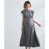 チャコールグレー(013) | ウエスト高見えでスタイルアップ 上品スタンドカラーシャツワンピース | grove