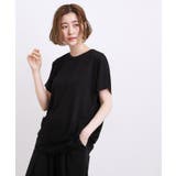 ブラック(019) | 【持続冷感/SET UP可】ひんやりポンチシリーズ/裾レースドルマンカットソー | grove