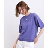 パープル(082) | 【ひんやり・UVカット・洗濯機◎】Tシャツ感覚で着られるコットン混ニット | grove