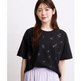 フラワーモチーフスパンコールTシャツ | grove | 詳細画像5