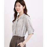 【洗濯機OK/シワになりにくい】1枚で華やぐ配色ボウタイブラウス | grove | 詳細画像2