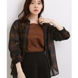 ブラウン(244) | シアーオンブレチェックシャツ | grove