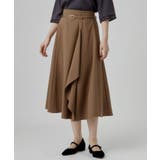 ベージュ(052) | ラッフルフレアベルト付スカート | grove