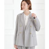 グレー(012) | 【マシンウォッシュ/防シワ】ダブルテーラードジャケット【着回しカセット】 | grove