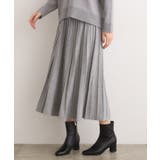 【SETUP可能】冬から春まで軽やかに ラメラインニットプリーツスカート | grove | 詳細画像1