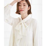 【マシンウォッシュ/防シワ/UVカット】裾プリーツ取り外しボウタイブラウス | grove | 詳細画像4 