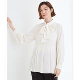 【マシンウォッシュ/防シワ/UVカット】裾プリーツ取り外しボウタイブラウス | grove | 詳細画像6 