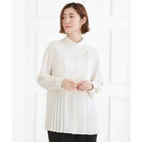 【マシンウォッシュ/防シワ/UVカット】裾プリーツ取り外しボウタイブラウス | grove | 詳細画像8 