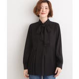 【マシンウォッシュ/防シワ/UVカット】裾プリーツ取り外しボウタイブラウス | grove | 詳細画像12 