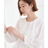 【手洗いOK】パーツ付き裾バルーンブラウス | grove | 詳細画像1 