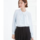 サックスブルー(090) | 【マシンウォッシュ/防シワ/UVカット】ボウタイブラウス【マルチWAY】 | grove