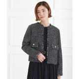 ネイビー(494) | 【ハレの日・通勤】着回しできる上品ツイードジャケット | grove