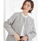 ブラック(419) | 【ハレの日 通勤】きちんとからカジュアルまで着回せる、ミドル丈ツイードジャケット | grove