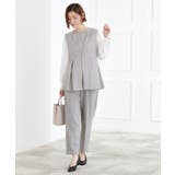 【マシンウォッシュ/防シワ】袖ドッキングペプラムブラウス【着回しカセット】 | grove | 詳細画像5 