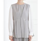 【マシンウォッシュ/防シワ】袖ドッキングペプラムブラウス【着回しカセット】 | grove | 詳細画像11 