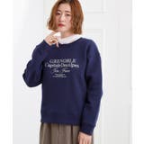 ネイビー(094) | プレッピーロゴ裏起毛スウェット | grove