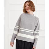 グレー×オフ(512) | ラグランスリーブ肩釦ニット | grove