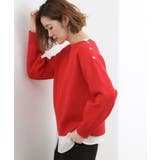 レッド(062) | 【おうちで洗える】顔周りすっきり、ボートネックニット | grove