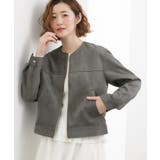 スエードライク ノーカラーブルゾン | grove | 詳細画像7 