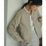 スエードライク ノーカラーブルゾン | grove | 詳細画像1 