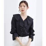 大人の華やぎチェックフリルブラウス | grove | 詳細画像5