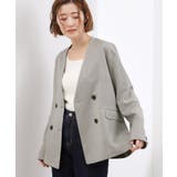 グレー(012) | 【貴島明日香さん着用】リネンライクカラーレスジャケット | grove