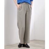 グレー(012) | 高評価!【貴島明日香さん着用・カセット服】リネンライクソフトフレアパンツ | grove