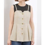 【貴島明日香さん着用・カセット服】リネンライク ペプラムビスチェ | grove | 詳細画像15