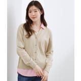 ベージュ(051) | シャツドッキング ニットカーディガン | grove