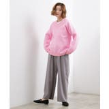 ラフさときれいめを両立する、大人のスウェットライクVネックニット | grove | 詳細画像9 