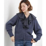 ネイビー(094) | コットン混バスケットVネックカーディガン | grove