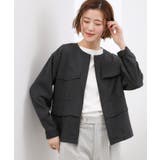 【貴島明日香さん着用・洗える】麻調ノーカラーブルゾン | grove | 詳細画像2