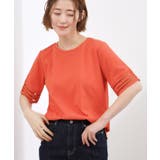 【二の腕カバー/UV・ひんやり】袖口透かし刺繍Tシャツ | grove | 詳細画像14